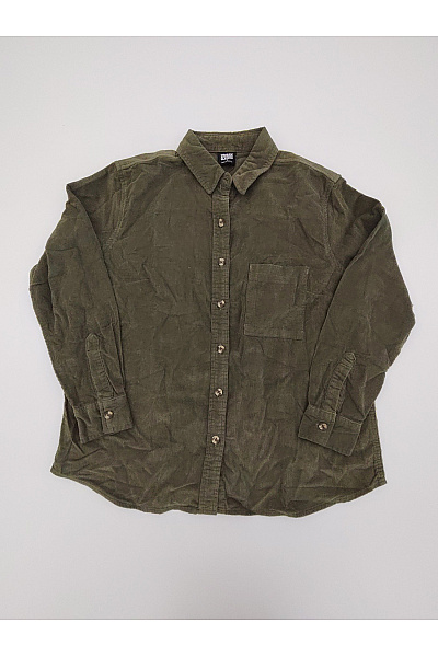 URBAN CLASSICS Dámská Khaki Manšestrová Košile S Dlouhým Rukávem Bavlněná Vel. S