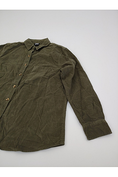 URBAN CLASSICS Dámská khaki manšestrová košile s dlouhým rukávem bavlněná Vel. S | URBAN CLASSICS | obrázek 2