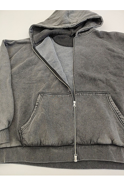 URBAN CLASSICS Pánská černá bavlněná mikina na zip oversized streetwear Vel. 3XL | URBAN CLASSICS | obrázek 4
