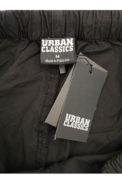 URBAN CLASSICS Černé bavlněné cargo kalhoty s kapsami a širokými nohavicemi Vel. M | URBAN CLASSICS | obrázek 7