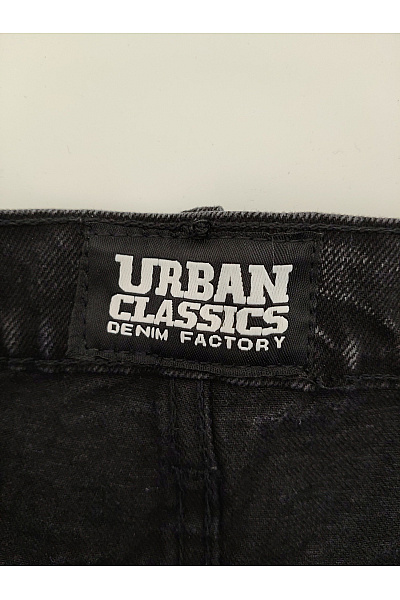 URBAN CLASSICS Dámské černé bavlněné džíny s vysokým pasem a širokými nohavicemi Velikost 31 | URBAN CLASSICS | obrázek 7