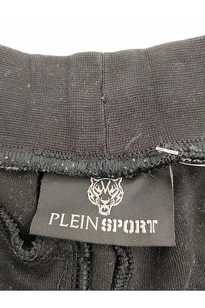 PLEIN SPORT Černé bavlněné teplákové kraťasy s potiskem Vel. XL | PLEIN SPORT | obrázek 4