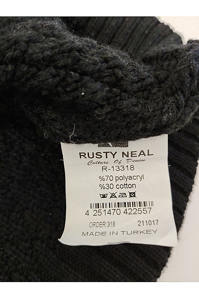 RUSTY NEAL Černý chlapecký pletený svetr s texturovaným vzorem Vel. S | RUSTY NEAL | obrázek 4