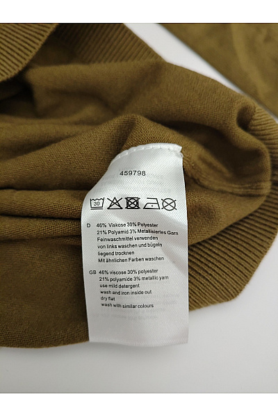 PFEFFINGER Dámský khaki pletený pulovr s lodičkovým výstřihem Vel. DE 34 | PFEFFINGER | obrázek 8