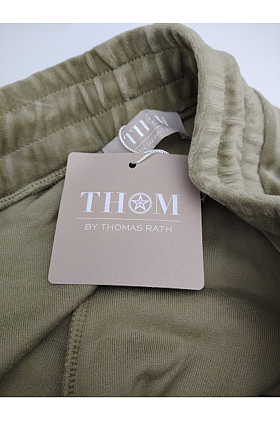 THOM By Thomas Rath Dámské khaki sametové široké kalhoty s vysokým pasem Velikost DE 42 | THOM By Thomas Rath | obrázek 9
