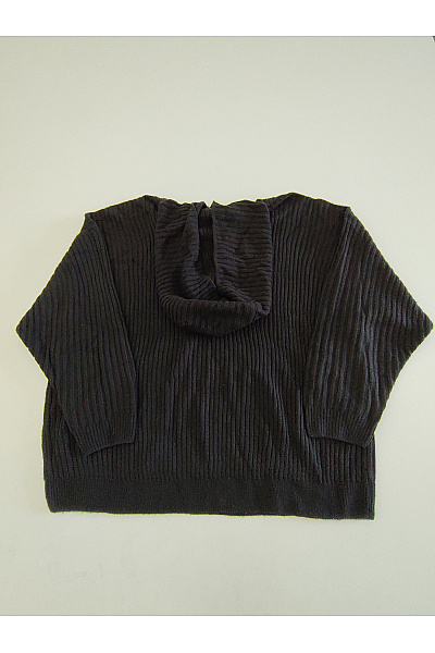 URBAN CLASSICS Černý pletený žebrovaný oversized pulovr s kapucí Vel. 4XL | URBAN CLASSICS | obrázek 3