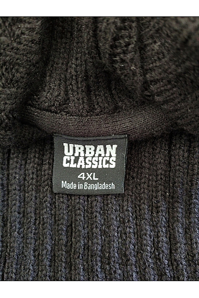 URBAN CLASSICS Černý pletený žebrovaný oversized pulovr s kapucí Vel. 4XL | URBAN CLASSICS | obrázek 6
