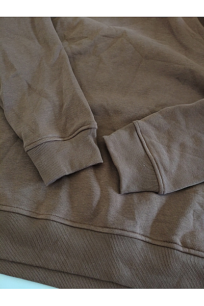 Pánská hnědá bavlněná mikina s kapucí oversized Vel. S | Unimoda | obrázek 4