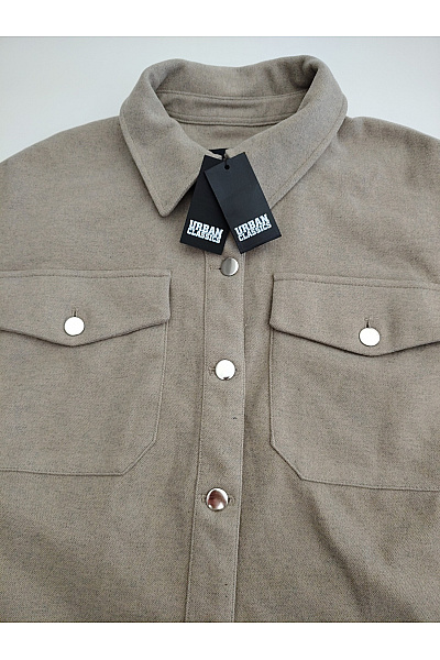 URBAN CLASSICS Dámská khaki košilová přechodová bunda oversize Velikost S | URBAN CLASSICS | obrázek 4