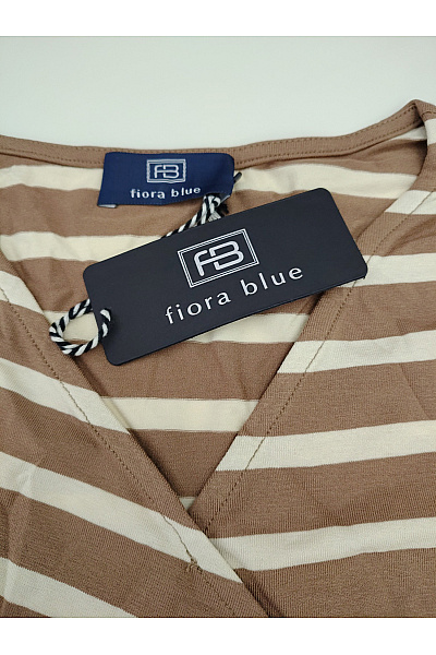 fiora blue Hnědé pruhované zavinovací tričko s dlouhým rukávem a uzlem Vel. DE 42 | fiora blue | obrázek 8
