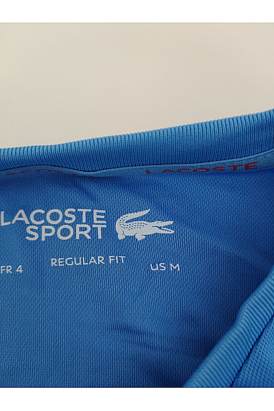 LACOSTE Modré sportovní tričko s krátkým rukávem a raglánovým Velikost US M | LACOSTE | obrázek 5