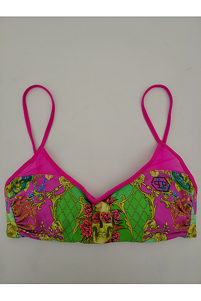 Philipp Plein Barevné Květinové Bikini Vrchní Díl Plavek S Kamínky Velikost S
