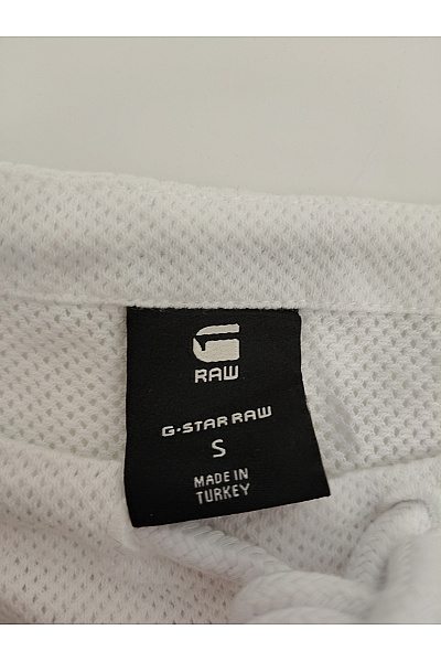 G-Star Bílé bavlněné tričko s krátkým rukávem a nápisem Vel. S | G-Star | obrázek 5