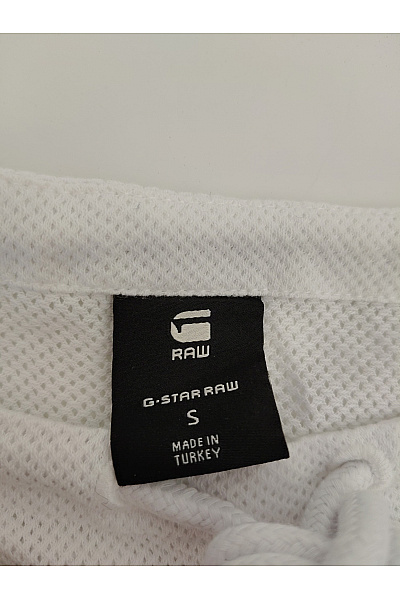G-Star Bílé bavlněné tričko s krátkým rukávem a nápisem Vel. S | G-Star | obrázek 6