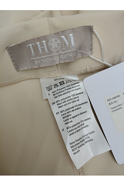THOM By Thomas Rath Béžové elegantní společenské kalhoty s puky Vel. DE 22 | THOM By Thomas Rath | obrázek 10