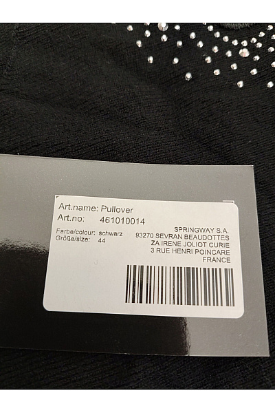 MALONE SOULIERS Černý elegantní pulovr s flitry a dlouhým rukávem Velikost EU 44 | MALONE SOULIERS | obrázek 6