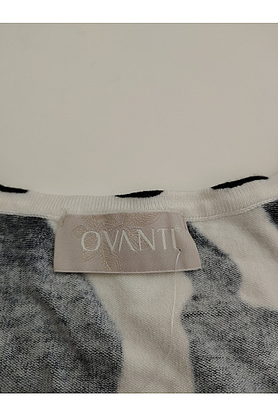 OVANTI Černobílý vzorovaný asymetrický pulovr s dlouhým rukávem Vel. DE 44 | OVANTI | obrázek 6