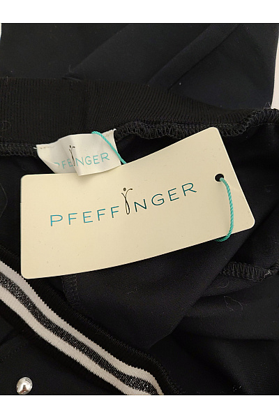 PFEFFINGER Černé elegantní kalhoty s pružným pasem a zdobením Velikost DE 38 | PFEFFINGER | obrázek 8