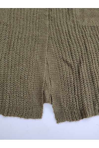 curvy me Dámský khaki pletený kardigan oversized s balonovými rukávy Velikost DE 40 | curvy me | obrázek 3