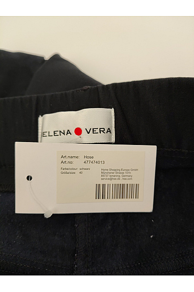HELENA VERA Černé elegantní společenské kalhoty s vysokým pasem Velikost DE 40 | HELENA VERA | obrázek 8
