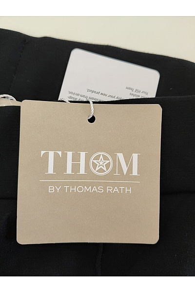 THOM By Thomas Rath Černé široké kalhoty s vysokým pasem a rozparkem Vel. DE 21 | THOM By Thomas Rath | obrázek 6