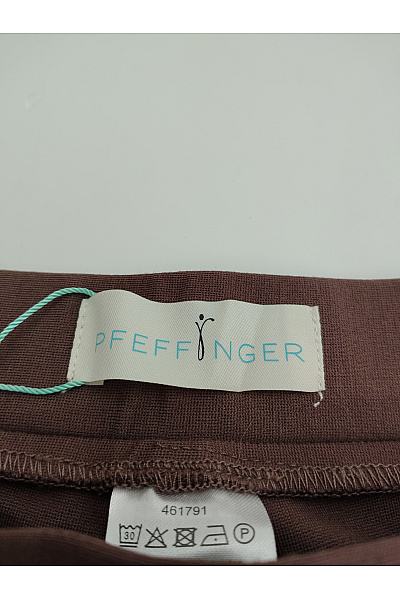 PFEFFINGER Hnědé elegantní rovné kalhoty s pružným pasem Vel. DE 22 | PFEFFINGER | obrázek 6