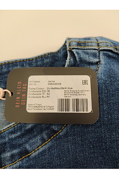 Let's Dress Dámská bavlněná denimová bunda krátká do pasu Velikost DE 36 | Let's Dress | obrázek 7