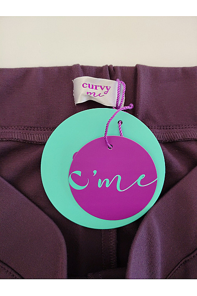 curvy me Fialové dámské kalhoty s kapsami pružným pasem Velikost DE 40 | curvy me | obrázek 8