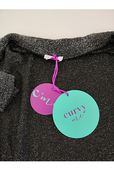 curvy me Dámský třpytivý kardigan dlouhý šedý Velikost DE 44 | curvy me | obrázek 5