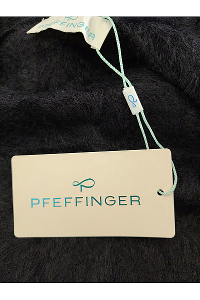 PFEFFINGER Černý chlupatý kabát s kapucí oversized Velikost DE 38 | PFEFFINGER | obrázek 5