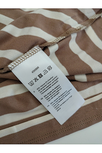 fiora blue Hnědé pruhované zavinovací tričko s dlouhým rukávem a uzlem Velikost DE 44 | fiora blue | obrázek 7