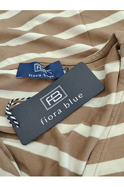 fiora blue Hnědé pruhované zavinovací tričko s dlouhým rukávem a uzlem Velikost DE 44 | fiora blue | obrázek 8