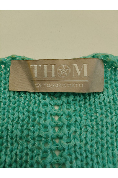 THOM By Thomas Rath Dámský bavlněný pletený pulovr zelený basic Velikost IT 44 | THOM By Thomas Rath | obrázek 6