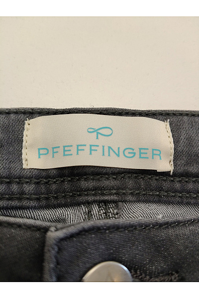 PFEFFINGER Šedé bavlněné džíny s vysokým pasem a rozparkem Velikost DE 38 | PFEFFINGER | obrázek 9