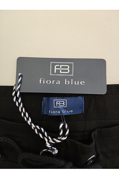 fiora blue Černé dámské chino kalhoty s vysokým pasem a zavazováním Velikost DE 42 | fiora blue | obrázek 7