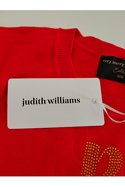 Judith Williams Červený vánoční pulovr s nabíranými rukávy Vel. DE 48 | Judith Williams | obrázek 6