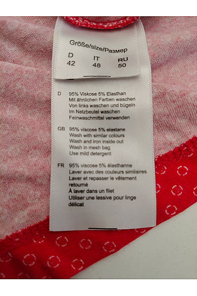 Nala Červené dámské tričko s puntíky a tříčtvrtečním rukávem Velikost DE 42 | Nala | obrázek 5