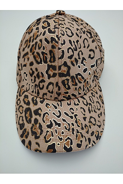 PFEFFINGER Béžová Kšiltovka S Leopardím Vzorem
