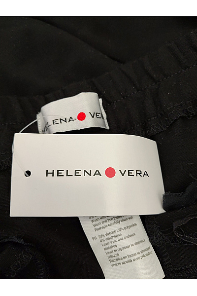 HELENA VERA Černé široké kalhoty s kapsami a pružným pasem Vel. DE 23 | HELENA VERA | obrázek 9