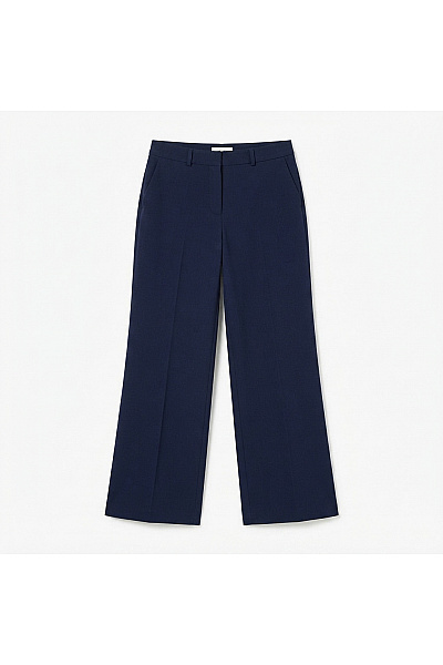 fiora blue Modré široké společenské kalhoty s vysokým pasem Velikost DE 42 | fiora blue | obrázek 2