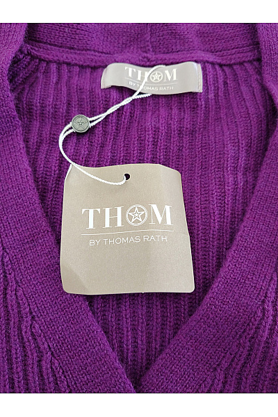 THOM By Thomas Rath Fialový žebrovaný kardigan do véčka na knoflíky Velikost DE 36 | THOM By Thomas Rath | obrázek 5
