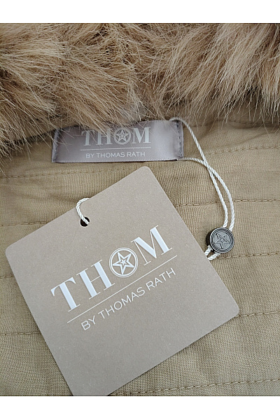 THOM By Thomas Rath Dámská khaki bavlněná bunda s kožíškem přechodová Velikost DE 46 | THOM By Thomas Rath | obrázek 5