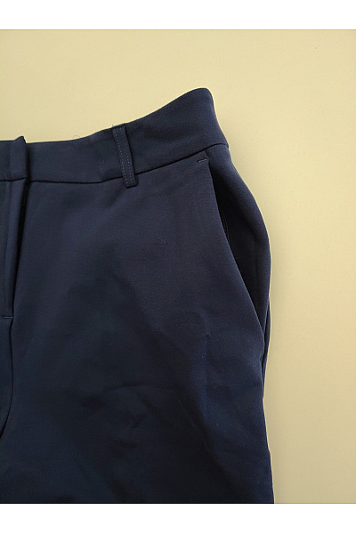 fiora blue Modré elegantní společenské kalhoty s puky a širokými nohavicemi Vel. DE 38 | fiora blue | obrázek 2