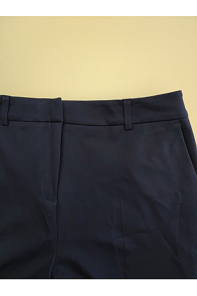 fiora blue Modré elegantní společenské kalhoty s puky a širokými nohavicemi Vel. DE 38 | fiora blue | obrázek 3
