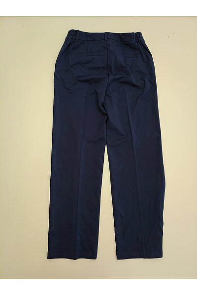 fiora blue Modré elegantní společenské kalhoty s puky a širokými nohavicemi Vel. DE 38 | fiora blue | obrázek 4