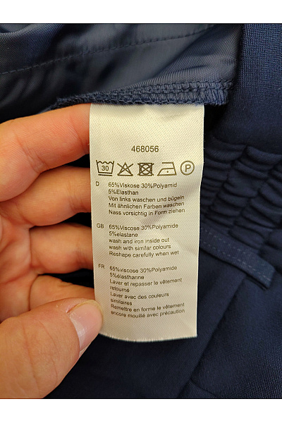 fiora blue Modré elegantní společenské kalhoty s puky a širokými nohavicemi Vel. DE 38 | fiora blue | obrázek 6