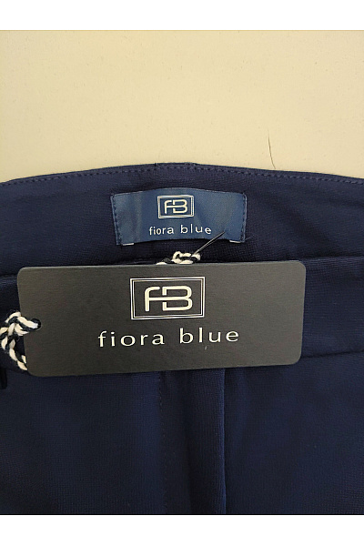 fiora blue Modré elegantní společenské kalhoty s puky a širokými nohavicemi Vel. DE 38 | fiora blue | obrázek 7