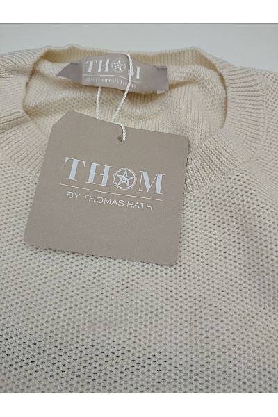 THOM By Thomas Rath Béžová pruhovaná pletená halenka s krátkým rukávem Vel. 50 | THOM By Thomas Rath | obrázek 8
