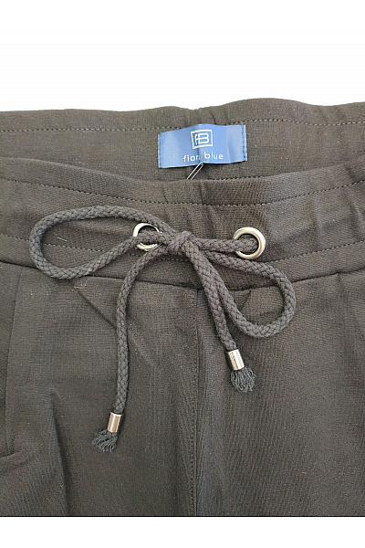 fiora blue Černé dámské chino kalhoty s kapsami a pružným pasem Velikost DE 40 | fiora blue | obrázek 4