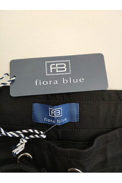 fiora blue Černé dámské chino kalhoty s kapsami a pružným pasem Velikost DE 40 | fiora blue | obrázek 8
